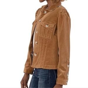 KUT FROM THE KLOTH Cropped Corduroy Jacket in Camel